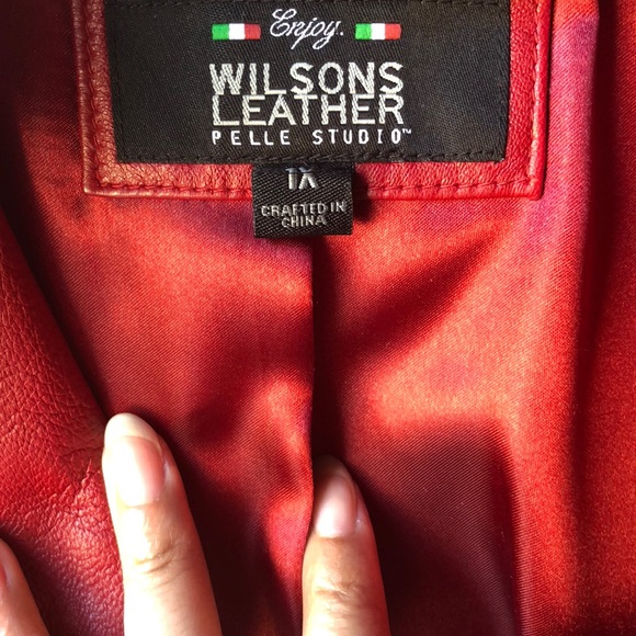 Wilsons Red Leather Jacket - Picture 3 of 7